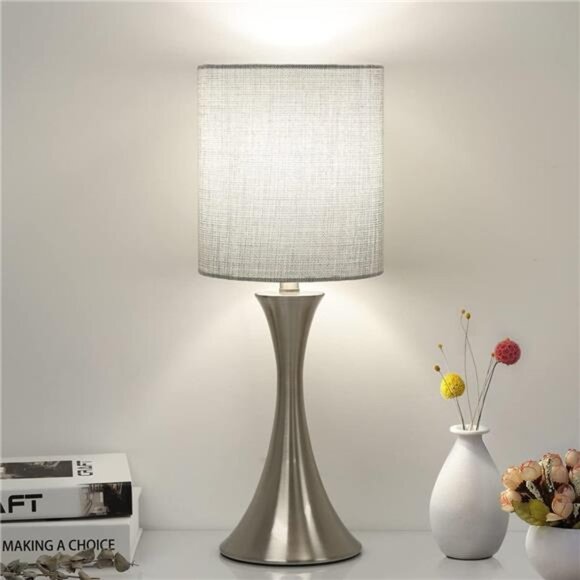 3 Way Touch Control Table Lamp, Dimmable Bedside Desk Lamp with Metal Base - Picture 1 of 7